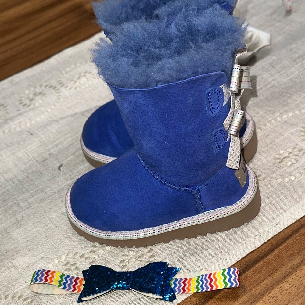 UGGS BAILEY BOW BLUE GIRLS TODDLER SZ 6 BRAND NEW 100% AUTHENTIC NO BOX - Picture 10 of 12